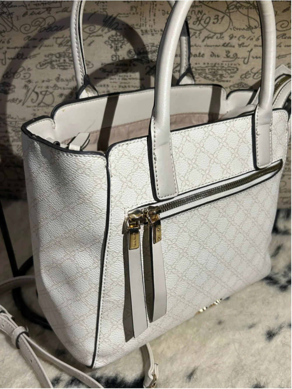 Women's Nine West Satchel Bag One Size White Gold